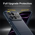 Xiaomi Poco F9 Ultra Børstet TPU-deksel - karbonfiber - blå