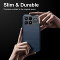 Xiaomi Poco F9 Ultra Børstet TPU-deksel - karbonfiber - blå