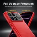 Xiaomi Poco F9 Ultra børstet TPU-deksel - karbonfiber - rød