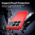 Xiaomi Poco F9 Ultra børstet TPU-deksel - karbonfiber - rød