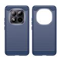 Xiaomi Poco M8 Pro/Redmi Note 15 Pro+ 5G Børstet TPU-deksel - karbonfiber - blå