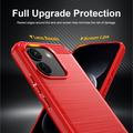Xiaomi Poco X8 Power børstet TPU-deksel - karbonfiber - rød