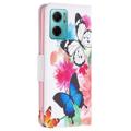 Wonder-serien Xiaomi Redmi 10 5G/Note 11E Lommebok-deksel - Sommerfugler
