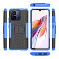 Xiaomi Redmi 12C, Poco C55 Anti-Slip Hybrid-deksel med Stativ - Blå / Svart