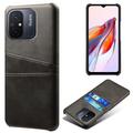 Xiaomi Redmi 12C Belagt Plast Deksel med Kortlommer - Svart