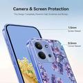 Xiaomi Redmi 15C TPU-deksel med blomstermønster - Blåregn