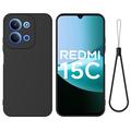 Xiaomi Redmi 15C Flytende silikon-deksel med håndstropp