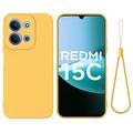 Xiaomi Redmi 15C Flytende silikon-deksel med håndstropp