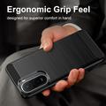 Xiaomi Redmi 15a/R70/R70m Børstet TPU-deksel - karbonfiber