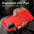 Xiaomi Redmi 15a/R70/R70m børstet TPU-deksel - karbonfiber - rød