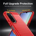 Xiaomi Redmi 15a/R70/R70m børstet TPU-deksel - karbonfiber - rød