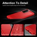 Xiaomi Redmi 15a/R70/R70m børstet TPU-deksel - karbonfiber - rød