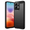 Xiaomi Redmi 17 5G/4G Børstet TPU-deksel - karbonfiber - svart
