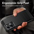 Xiaomi Redmi 17 5G/4G Børstet TPU-deksel - karbonfiber - svart
