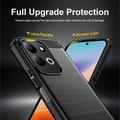 Xiaomi Redmi 17 5G/4G Børstet TPU-deksel - karbonfiber - svart