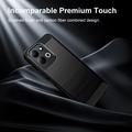 Xiaomi Redmi 17 5G/4G Børstet TPU-deksel - karbonfiber - svart