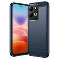 Xiaomi Redmi 17 5G/4G Børstet TPU-deksel - karbonfiber - blå
