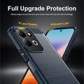 Xiaomi Redmi 17 5G/4G Børstet TPU-deksel - karbonfiber - blå