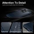 Xiaomi Redmi 17 5G/4G Børstet TPU-deksel - karbonfiber - blå