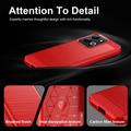 Xiaomi Redmi 17 5G/4G børstet TPU-deksel - karbonfiber - rød