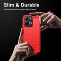 Xiaomi Redmi 17 5G/4G børstet TPU-deksel - karbonfiber - rød