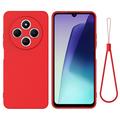 Xiaomi Redmi 17C Flytende silikon-deksel med håndstropp - Rød