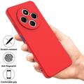 Xiaomi Redmi 17C Flytende silikon-deksel med håndstropp - Rød
