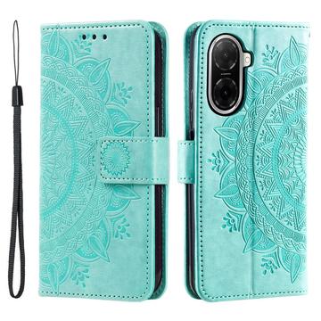 Xiaomi Redmi A5 4G/Poco C71 Mandala Series Lommebok-deksel - Grønn