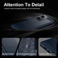 Xiaomi Redmi A7 Pro Børstet TPU-deksel - karbonfiber - blå
