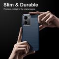 Xiaomi Redmi A7 Pro Børstet TPU-deksel - karbonfiber - blå