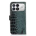 Xiaomi Redmi K100 Pro/Poco F9 Pro Crocodile Series Lommebok-deksel i Lær med RFID - Grønn