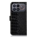 Xiaomi Redmi K100 Pro Max/Poco F9 Ultra Crocodile Series Lommebok-deksel i Lær med RFID - Svart