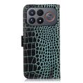 Xiaomi Redmi K100 Pro Max/Poco F9 Ultra Crocodile Series Lommebok-deksel i Lær med RFID - Grønn