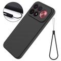 Xiaomi Redmi K100 Pro Max/Poco F9 Ultra Flytende silikon-deksel med håndstropp - Svart