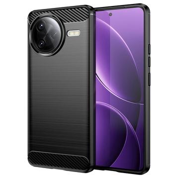 Xiaomi Redmi K80 Pro/Poco F7 Ultra Børstet TPU Deksel - Karbonfiber - Svart
