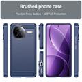 Xiaomi Redmi K80 Pro/Poco F7 Ultra Børstet TPU Deksel - Karbonfiber - Blå
