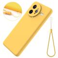 Xiaomi Redmi K80 Pro/Poco F7 Ultra Flytende silikon-deksel med håndstropp - gul