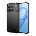 Xiaomi Redmi K90 Pro Max/Poco F8 Ultra Børstet TPU-deksel - karbonfiber - svart