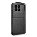 Xiaomi Redmi K90/Poco F8 Pro vertikalt flip-etui med stativ - svart