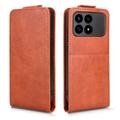Xiaomi Redmi K90/Poco F8 Pro vertikalt flip-etui med stativ - Brun