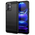 Xiaomi Redmi Note 12/Poco X5 Børstet TPU Deksel - Karbonfiber