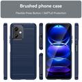 Xiaomi Redmi Note 12/Poco X5 Børstet TPU Deksel - Karbonfiber - Blå