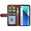 Xiaomi Redmi Note 13 4G Lommebok-deksel med Magnetisk Lukning - Brun