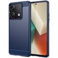 Xiaomi Redmi Note 13 Børstet TPU Deksel - Karbonfiber - Blå
