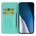 Xiaomi Redmi Note 13 Ugle Rhinestone Lommebok-deksel med rhinestone - Cyan