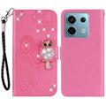 Xiaomi Redmi Note 13 Pro/Poco X6 Uggle Rhinestone Lommebok-deksel