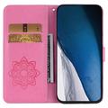 Xiaomi Redmi Note 13 Pro/Poco X6 Uggle Rhinestone Lommebok-deksel - Varm Rosa