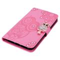 Xiaomi Redmi Note 13 Pro/Poco X6 Uggle Rhinestone Lommebok-deksel - Varm Rosa