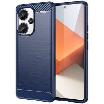 Xiaomi Redmi Note 13 Pro+ Børstet TPU Deksel - Karbonfiber - Blå