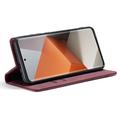 Xiaomi Redmi Note 13 Pro+ Caseme 013 Series Lommebok-deksel - Vinrød